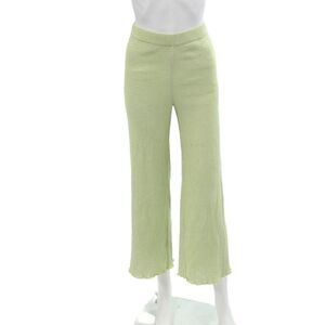 Wilfred Womens Elastic Waistband High Rise Straight Leg Pants Green Size 2XS